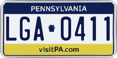 PA license plate LGA0411