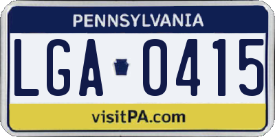 PA license plate LGA0415