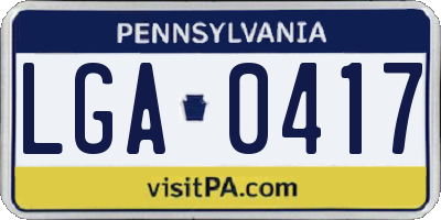 PA license plate LGA0417