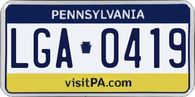 PA license plate LGA0419