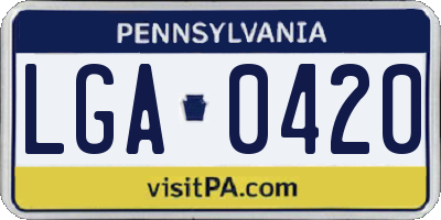 PA license plate LGA0420