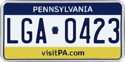 PA license plate LGA0423
