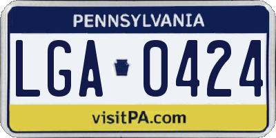 PA license plate LGA0424