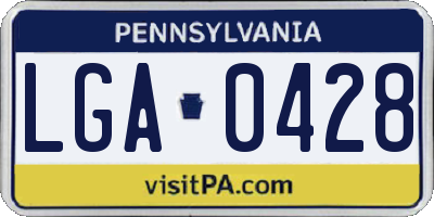 PA license plate LGA0428