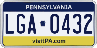 PA license plate LGA0432