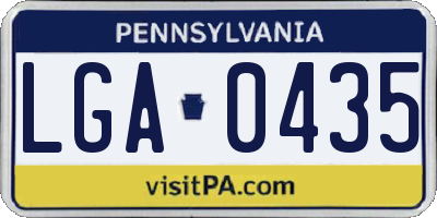 PA license plate LGA0435