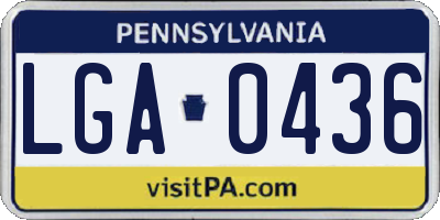 PA license plate LGA0436