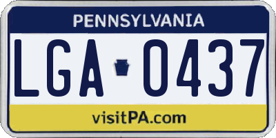 PA license plate LGA0437