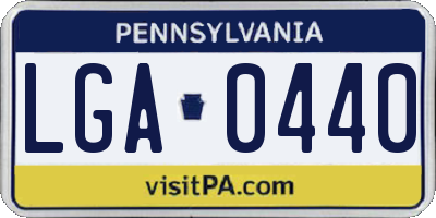 PA license plate LGA0440