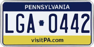PA license plate LGA0442