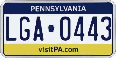 PA license plate LGA0443