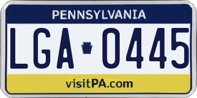 PA license plate LGA0445