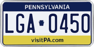 PA license plate LGA0450