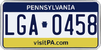PA license plate LGA0458