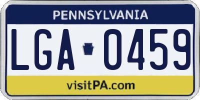 PA license plate LGA0459