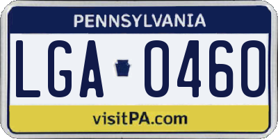 PA license plate LGA0460