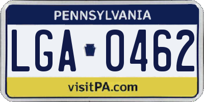 PA license plate LGA0462