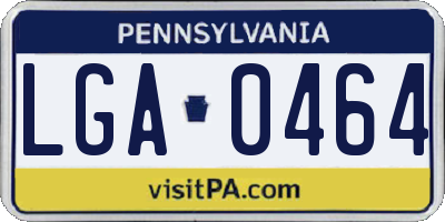 PA license plate LGA0464