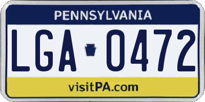 PA license plate LGA0472