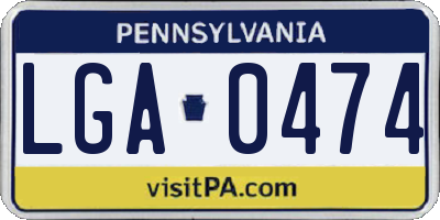 PA license plate LGA0474