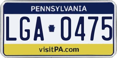 PA license plate LGA0475