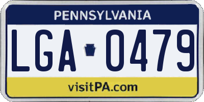 PA license plate LGA0479