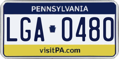 PA license plate LGA0480