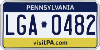 PA license plate LGA0482