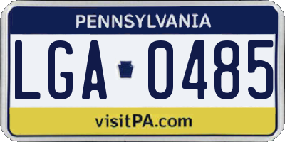 PA license plate LGA0485