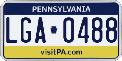 PA license plate LGA0488