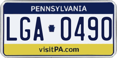 PA license plate LGA0490