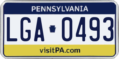 PA license plate LGA0493