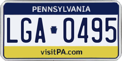 PA license plate LGA0495