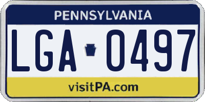 PA license plate LGA0497