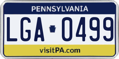 PA license plate LGA0499