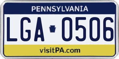 PA license plate LGA0506