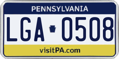 PA license plate LGA0508