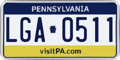PA license plate LGA0511