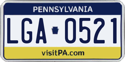 PA license plate LGA0521