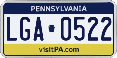 PA license plate LGA0522