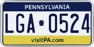 PA license plate LGA0524