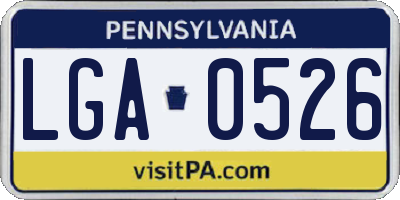 PA license plate LGA0526