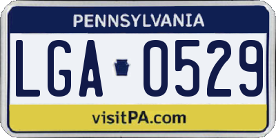 PA license plate LGA0529