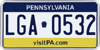 PA license plate LGA0532