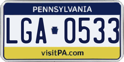 PA license plate LGA0533
