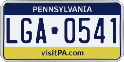 PA license plate LGA0541