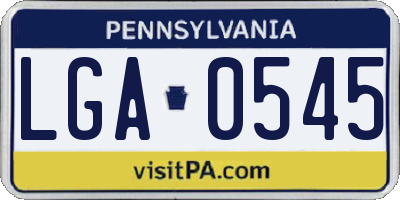 PA license plate LGA0545