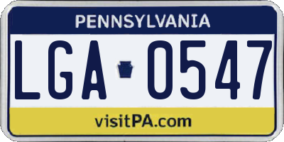 PA license plate LGA0547