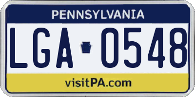 PA license plate LGA0548