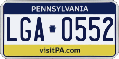PA license plate LGA0552